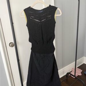 Piazza Sempione Black Knit Midi Dress